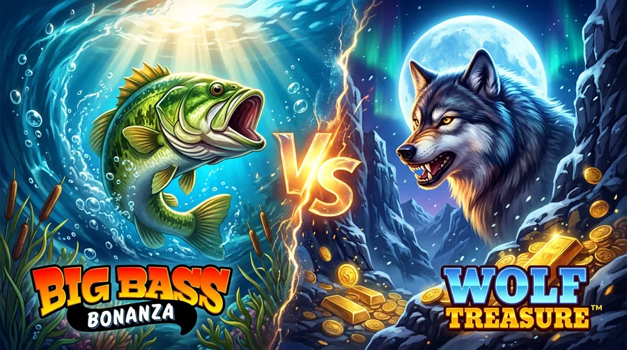 big-bass-bonanza vs wolf-treasure Comparison Banner