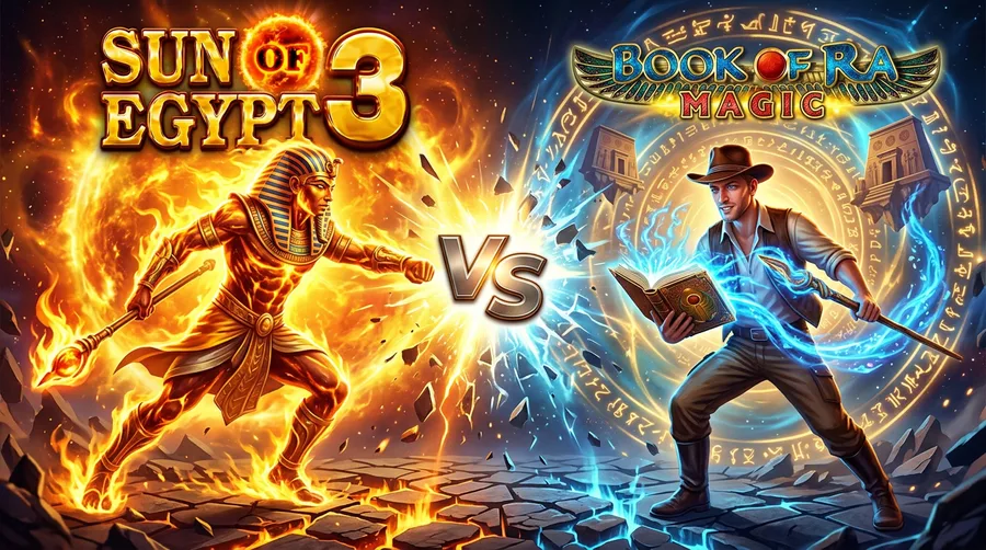 sun-of-egypt-3 vs book-of-ra-magic Comparison Banner