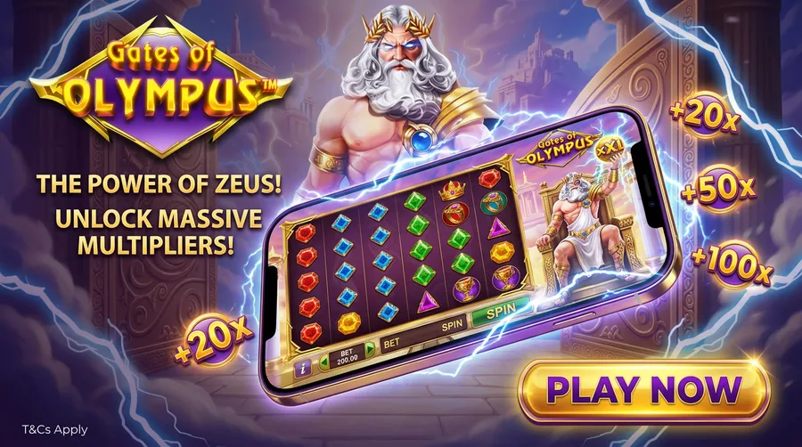 Gates of Olympus Mobile Gaming Banner