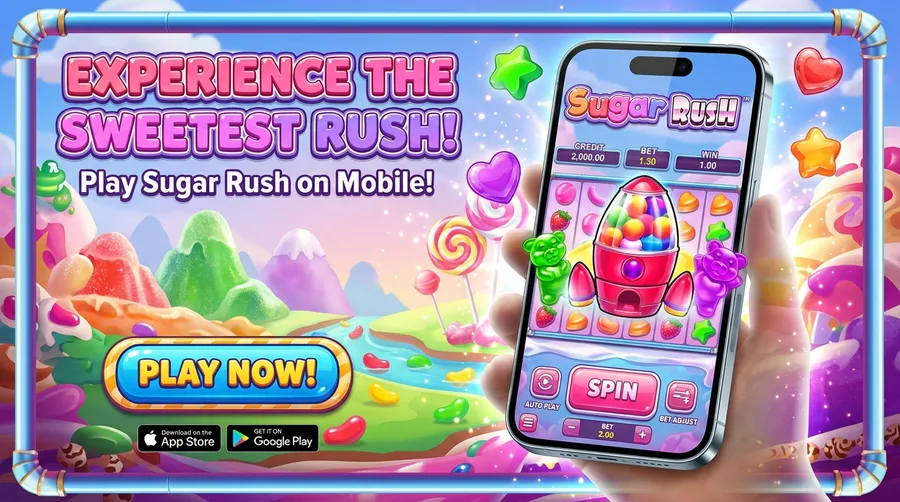 Sugar Rush Mobile Gaming Banner