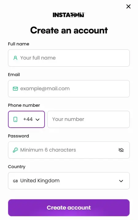 Instaspin signup